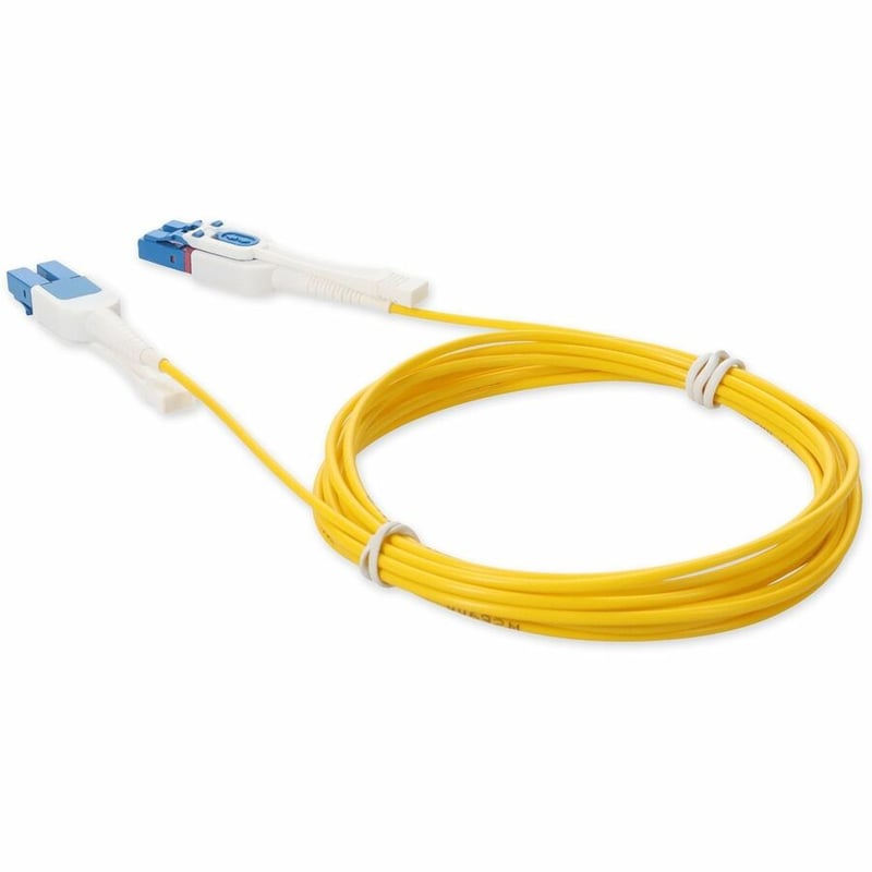 AddOn 10m LC to LC Yellow OS2 Duplex Uniboot OFNR (Riser-Rated) SMF Fiber Patch Cable with Push/Pull Tabs - Thumbnail 3