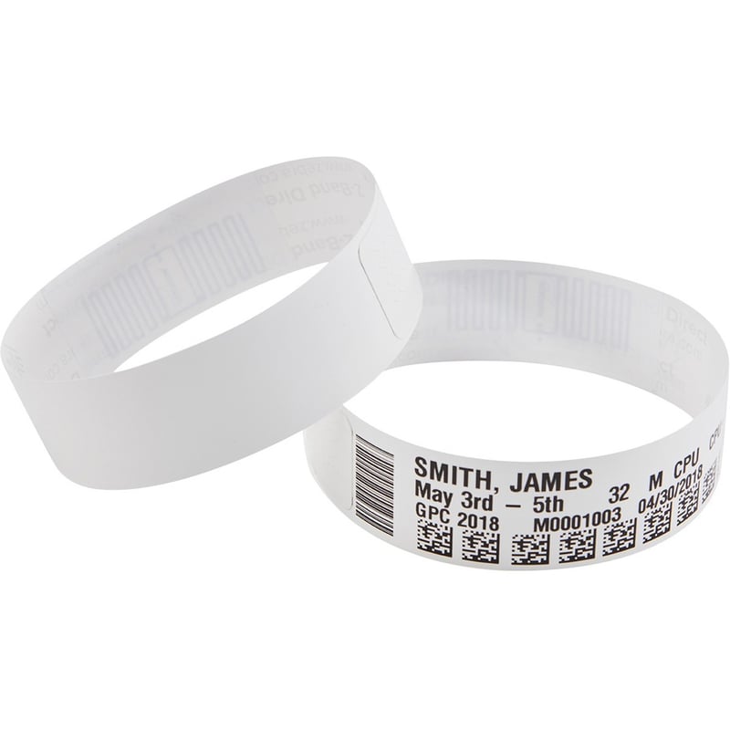 Zebra Wristband Polypropylene 0.75 x 11in Direct Thermal Zebra Z-Band Direct HC100 - Thumbnail 5