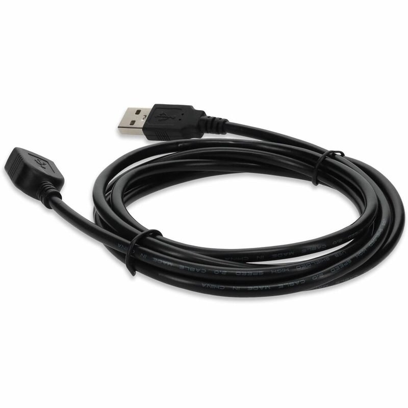 AddOn 15ft USB 2.0 (A) Male to Female Black Cable - Thumbnail 3