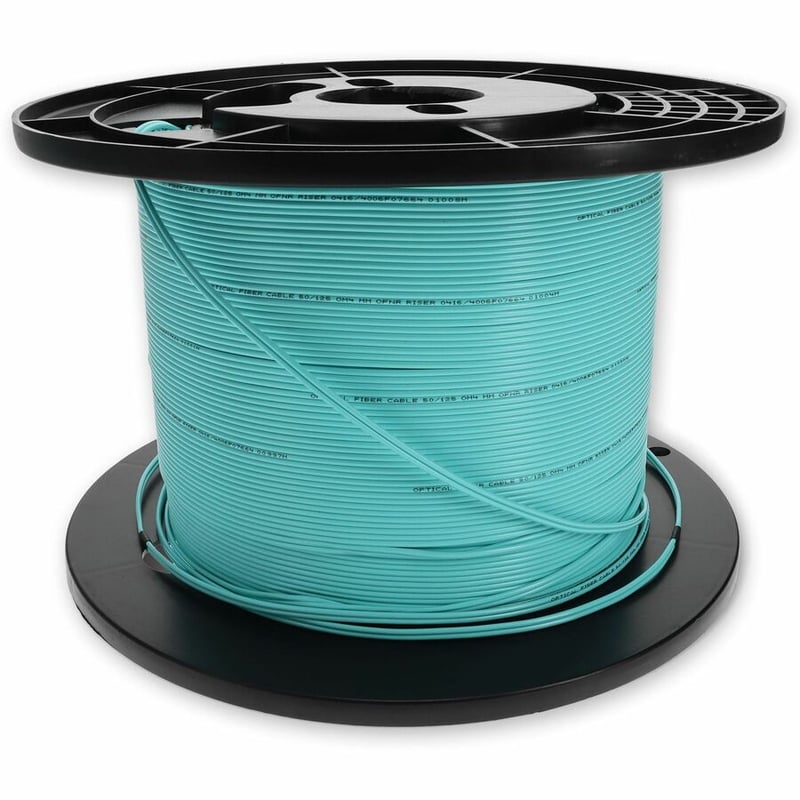 AddOn 150m LC to LC Aqua OM4 Duplex OFNR (Riser-Rated) Fiber Patch Cable - Thumbnail 4