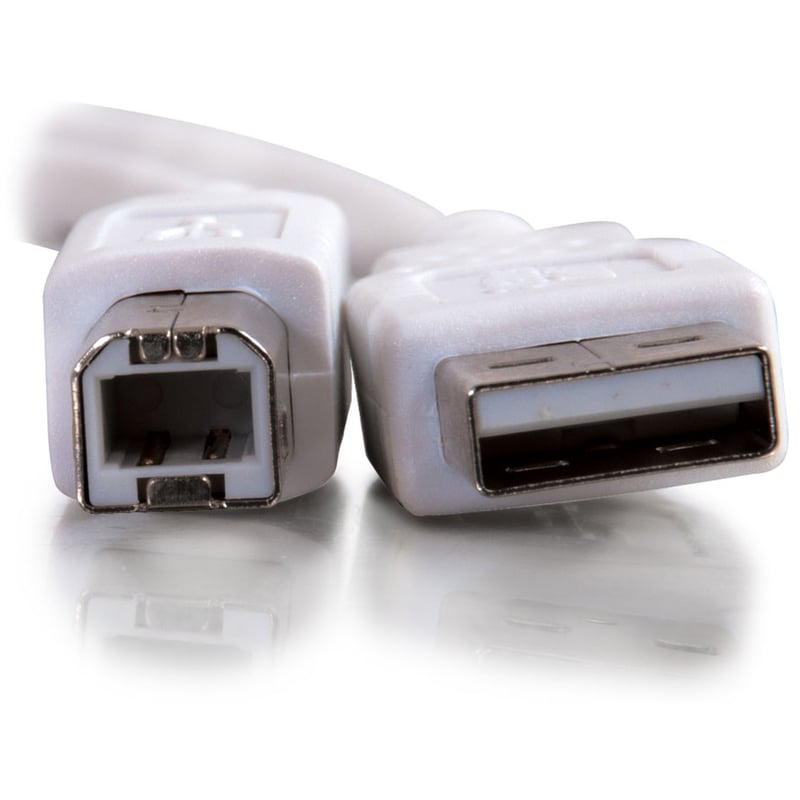 C2G 6.6ft USB to USB B Cable - USB A to USB B - USB 2.0 - White - M/M - Thumbnail 4