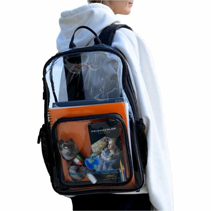 HG Safe N' Clear Security Backpack with padded welt/Blue Trim - Thumbnail 5