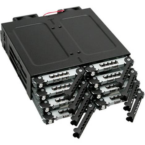 Icy Dock ToughArmor MB998SK-B Drive Enclosure for 5.25" - Serial ATA/600 Host Interface External - Black - Thumbnail 3