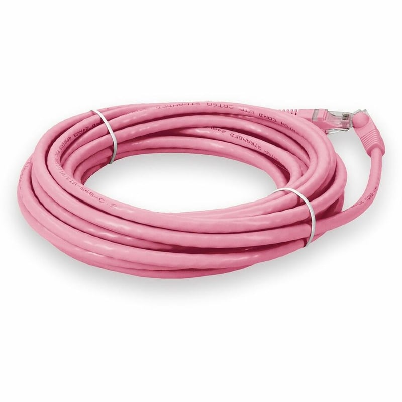 AddOn 50ft Pink CAT 6A PVC Ethernet Cable Snagless Bubble Boot RJ-45 M/M - Thumbnail 5
