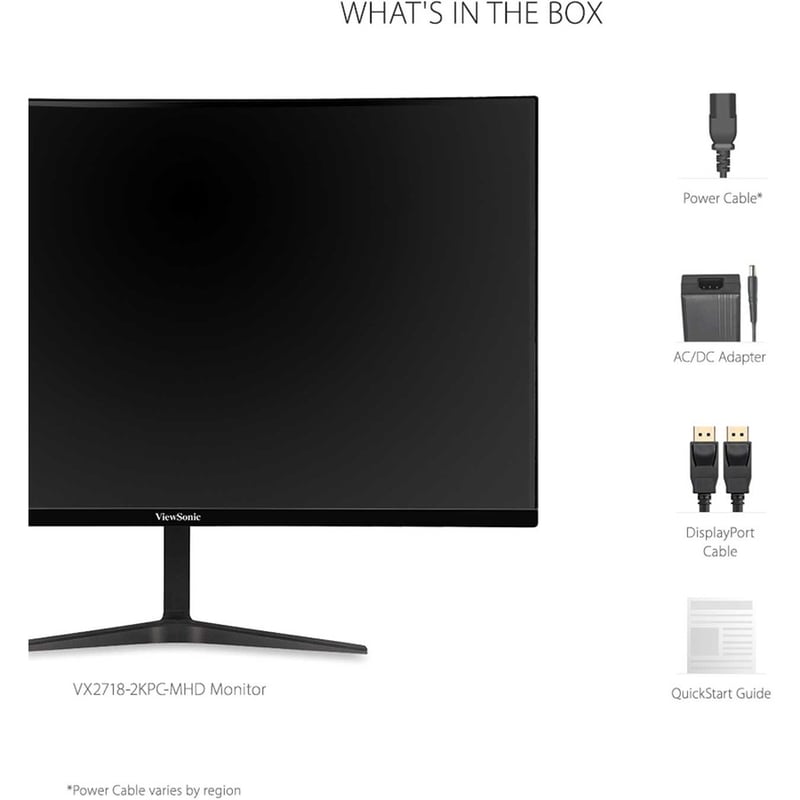 ViewSonic OMNI VX2718-2KPC-MHD 27 Inch Curved 1440p 1ms 165Hz Gaming Monitor with FreeSync Premium, Eye Care, HDMI and Display Port - Thumbnail 3