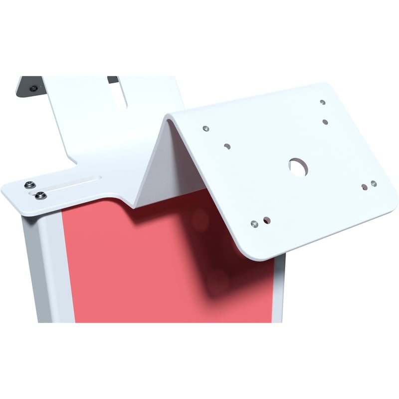CTA Digital Customizable Dual Enclosure Locking Floor Stand Kiosk with Graphic Card Slot for Branding for 10.2 in iPad 7th, 8th Gen & More (White) - Thumbnail 3