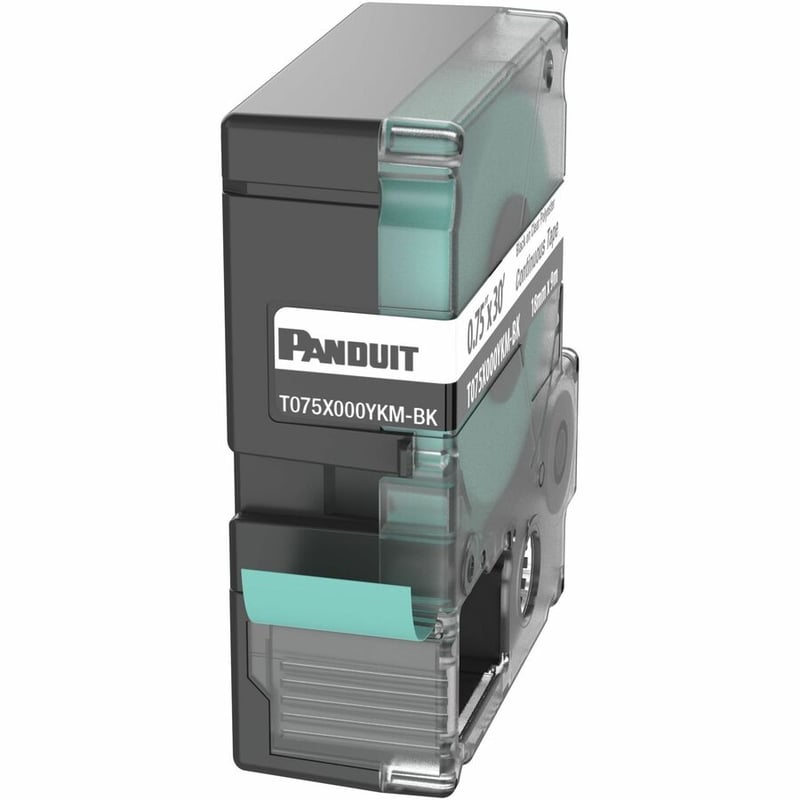 Panduit PXE T075X000YKM-BK MP Printer Cont. Tape, Safety & ID, Polyes, Blk/Clr, .75" W - Thumbnail 2