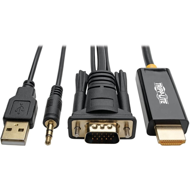 Tripp Lite by Eaton VGA to HDMI Adapter Cable with Audio and USB Power (M/M) 1080p 60 Hz 6 ft. (1.8 m) - Thumbnail 1