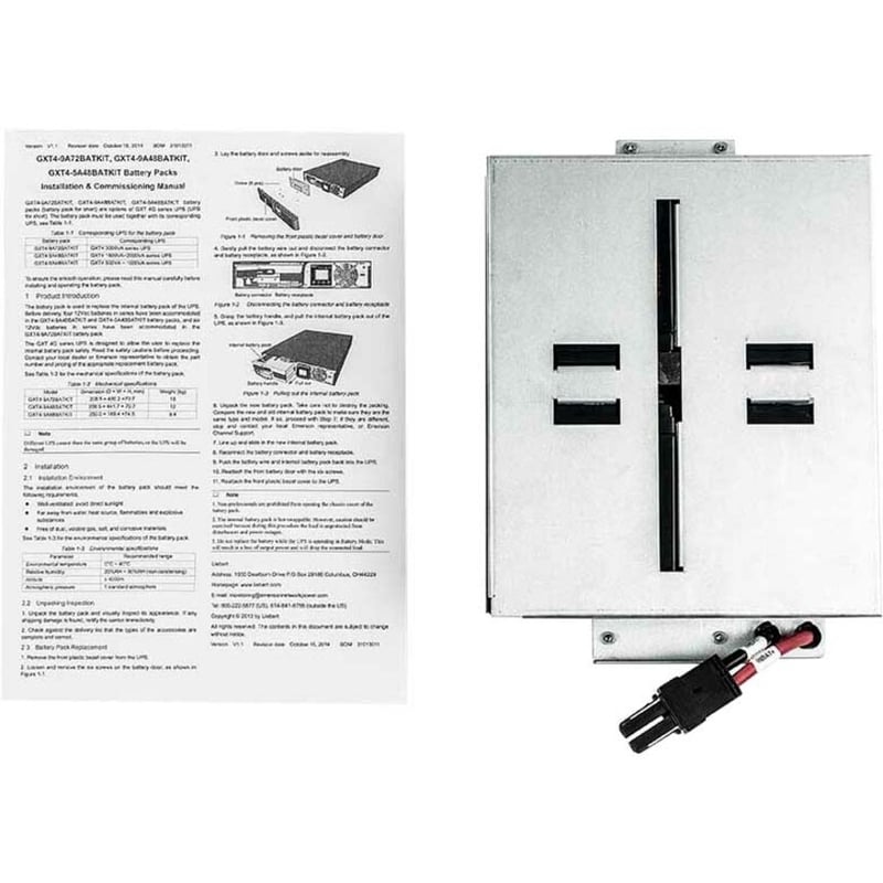Vertiv Liebert Hot-Swap Internal 48V, 5 Ah Lead-Acid Battery for Liebert GXT4 UPS Systems from 500-1000VA - Thumbnail 2