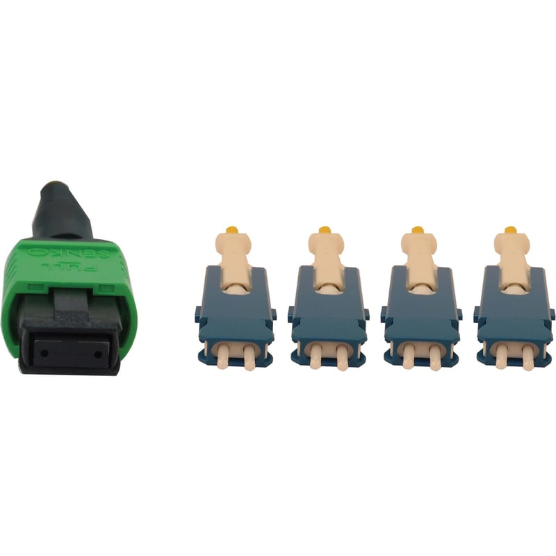 Eaton Tripp Lite Series 40/100/400G Singlemode 9/125 OS2 Breakout Fiber Optic Cable (12F MTP/MPO-APC to 4x Duplex SN-UPC F/M), LSZH, Yellow, 2 m (6.6 ft.) - Thumbnail 1