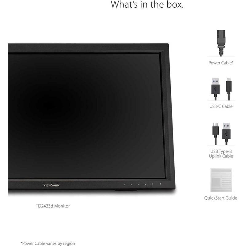 ViewSonic TD2423D 24 Inch 1080p 10-Point Multi IR Touch Screen Monitor with Eye Care HDMI, VGA, USB Hub and DisplayPort - Thumbnail 4