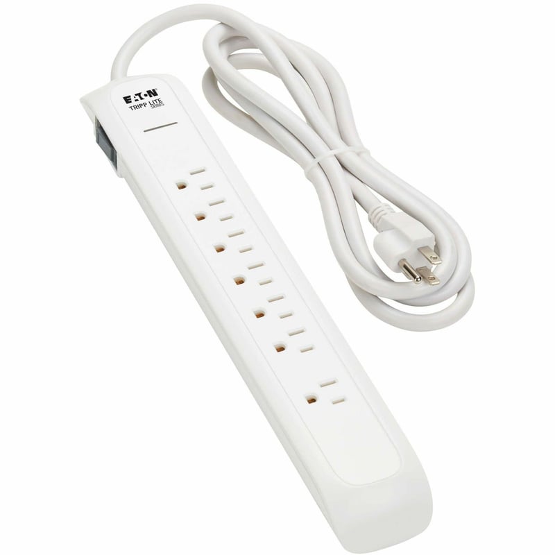 7-OUTLET SURGE PROTECTOR 5-15R 1500 JOULES 6 FT. CORD WHITE - Thumbnail 1