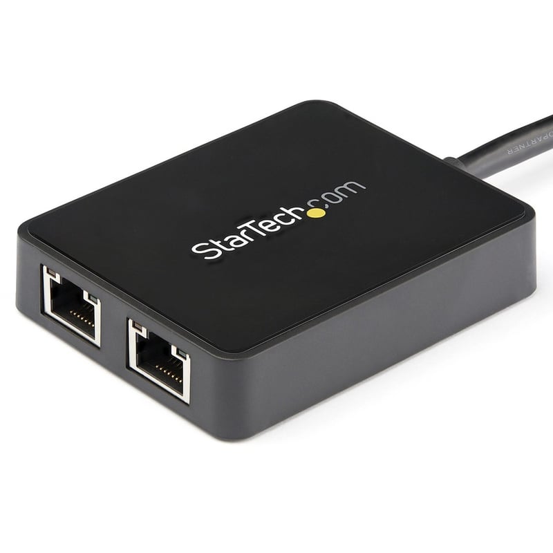 StarTech.com USB 3.0 to Dual Port Gigabit Ethernet Adapter NIC w/ USB Port - Thumbnail 2