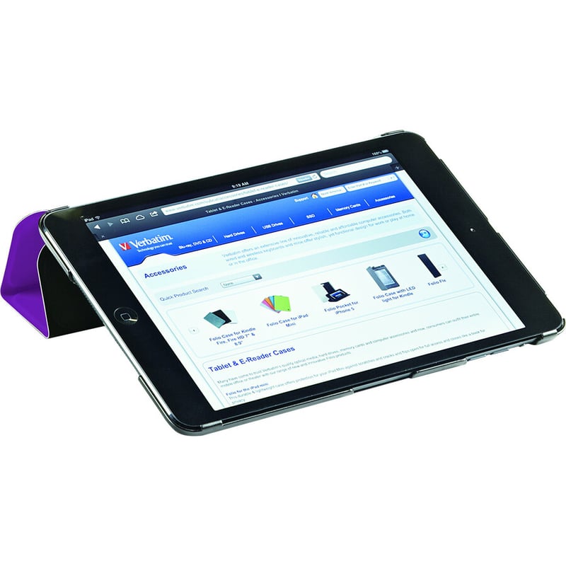 Verbatim Folio Flex Case for iPad mini (1,2,3) - Purple - Thumbnail 2