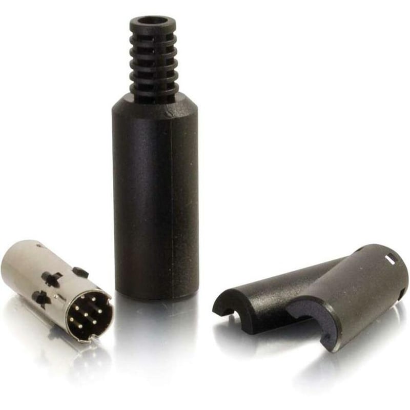 C2G 8-pin Mini Din Male Connector - Black - Thumbnail 1