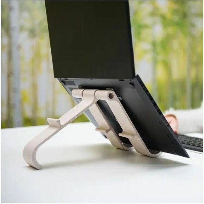 R-GO ERGONOMIC LAPTOP/TABLET STAND, TREEPOD BIO-BASED, ADJUSTABLE, WOOD, TAA COM - Thumbnail 5