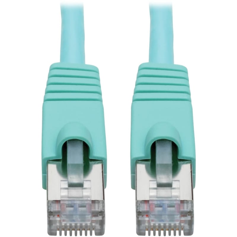 Eaton Tripp Lite Series Cat6a 10G Snagless Shielded STP Ethernet Cable (RJ45 M/M), PoE, Aqua, 12 ft. (3.66 m) - Thumbnail 1