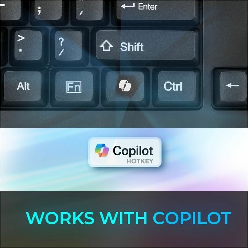 MULTIOS MECH VIA ILUM KEYBOARD W/COPILOT AI HOTKEY USB - Thumbnail 3