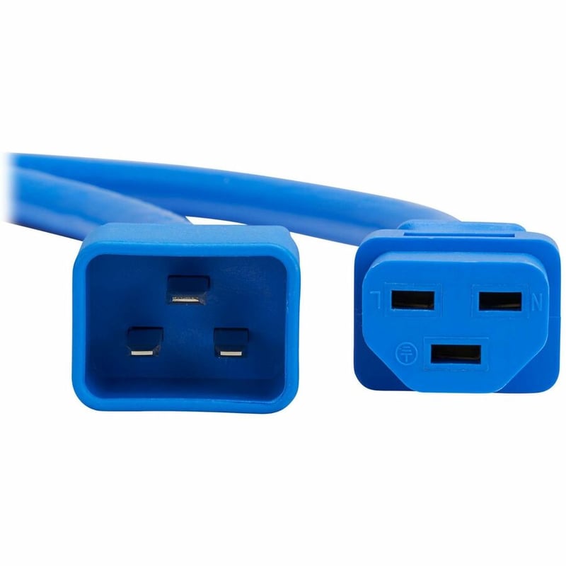 POWER CORD C20 C21 HEAVY-DUTY 20A 250V 12 AWG 2 FT. 0.6 M BLUE - Thumbnail 2