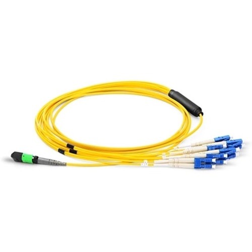 Axiom MPO Female to 4 LC Singlemode 9/125 Fiber Optic Breakout Cable - 12m