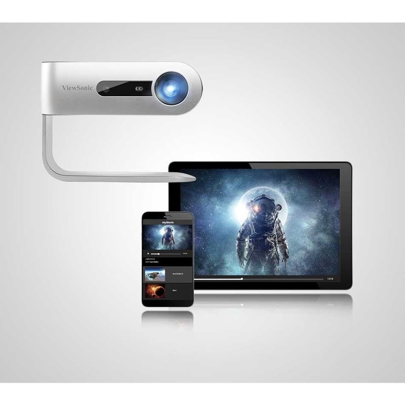 ViewSonic M1+ Portable LED Projector with Auto Keystone, Dual Harman Kardon Bluetooth Speakers and HDMI, USB C, Stream Netflix with Dongle (M1PLUS)