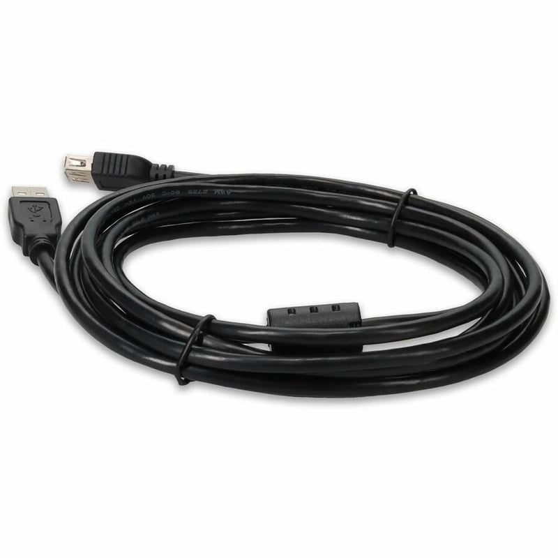 AddOn 5-Pack of 10ft USB 2.0 (A) Male to Female Black Cables - Thumbnail 3