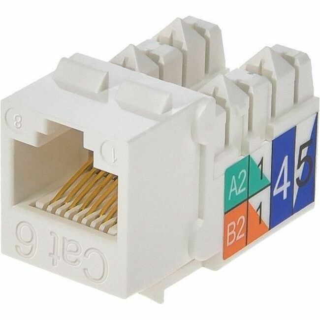 CAT6 PUNCH DOWN KEYSTONE JACK - WHITE - Thumbnail 1