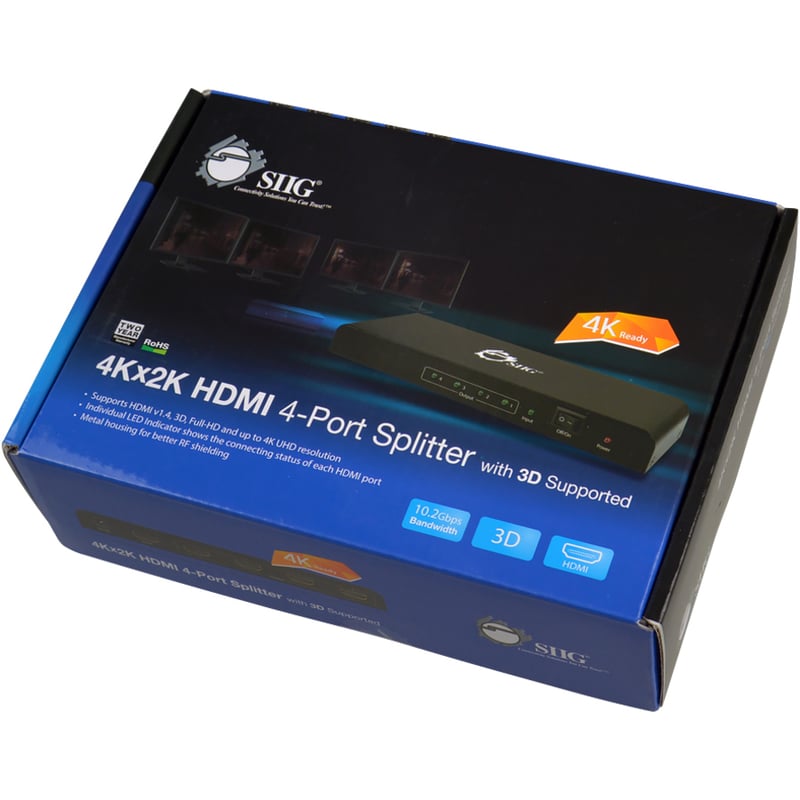 SIIG 4Kx2K HDMI 4-Port Splitter with 3D Supported - Thumbnail 5