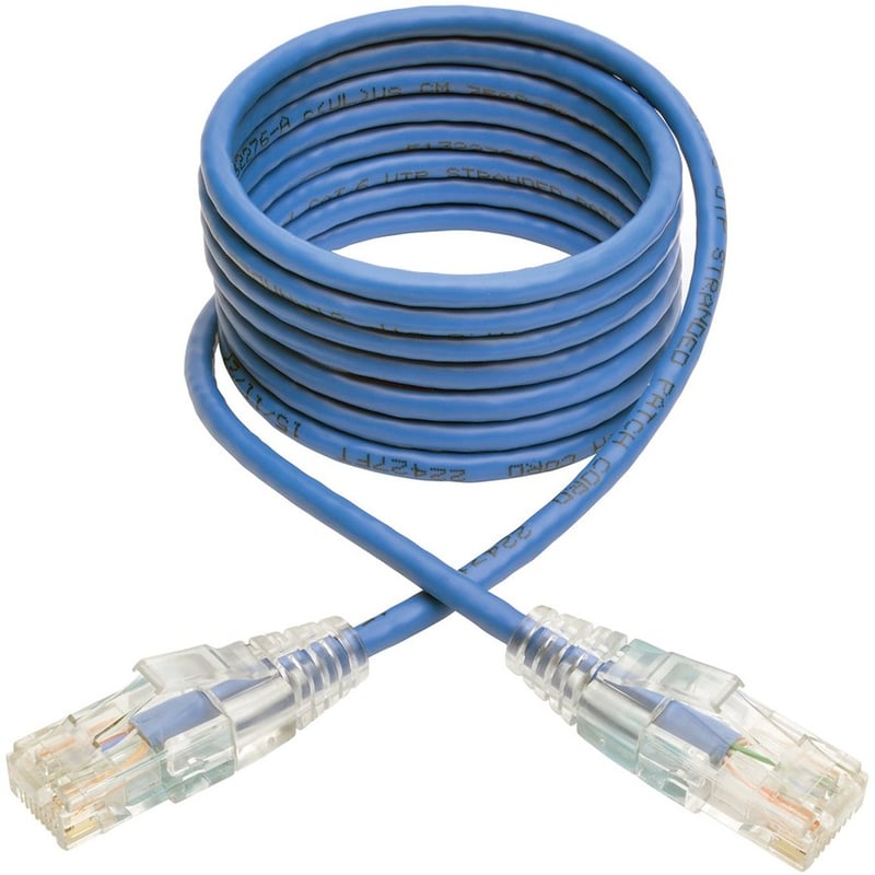 Eaton Tripp Lite Series Cat6 Gigabit Snagless Slim UTP Ethernet Cable (RJ45 M/M), PoE, Blue, 5 ft. (1.52 m) - Thumbnail 2