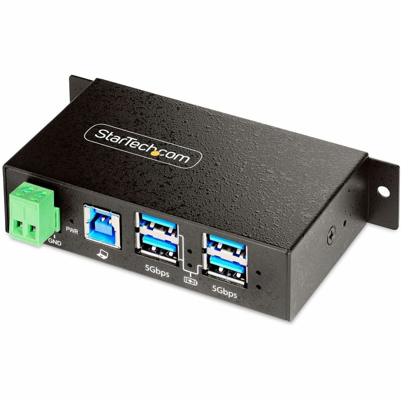 StarTech.com 4-Port Managed USB Hub, Heavy Duty Metal Industrial Housing, ESD & Surge Protection, Wall/Desk/Din-Rail Mountable, USB 5Gbps - Thumbnail 1