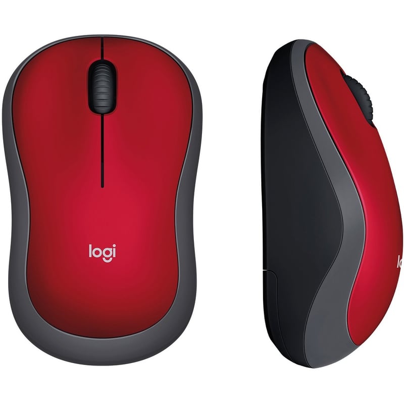 Logitech M185 Wireless Mouse, 2.4GHz with USB Mini Receiver, 12-Month Battery Life, 1000 DPI Optical Tracking, Ambidextrous, Compatible with PC, Mac, Laptop (Red) - Thumbnail 4