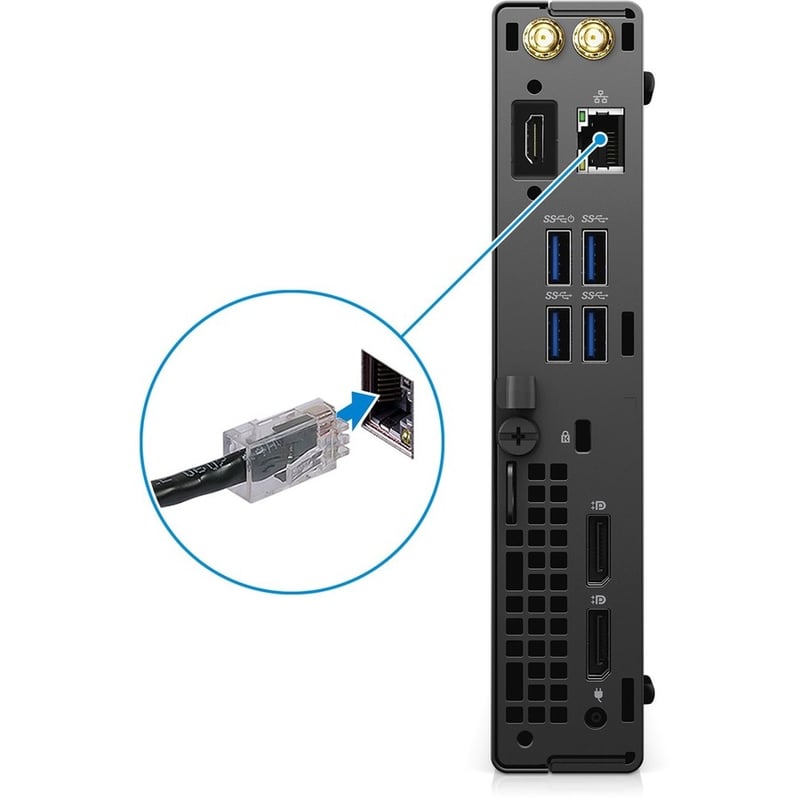 Dell OptiPlex 5000 5090 Desktop Computer - Intel Core i5 10th Gen i5-10500T Hexa-core (6 Core) 2.30 GHz - 16 GB RAM DDR4 SDRAM - 256 GB M.2 PCI Express NVMe 3.0 x4 SSD - Micro PC - Black - Thumbnail 3