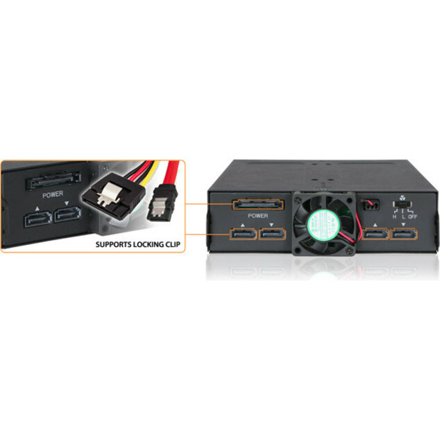 Icy Dock ToughArmor MB607SP-B Drive Enclosure for 5.25" - Serial ATA/600 Host Interface Internal - Black - Thumbnail 2