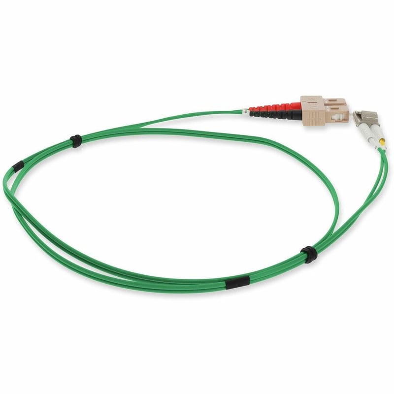 AddOn 2m SC to LC Green OM4 Duplex OFNP (Plenum-Rated) Fiber Patch Cable - Thumbnail 5