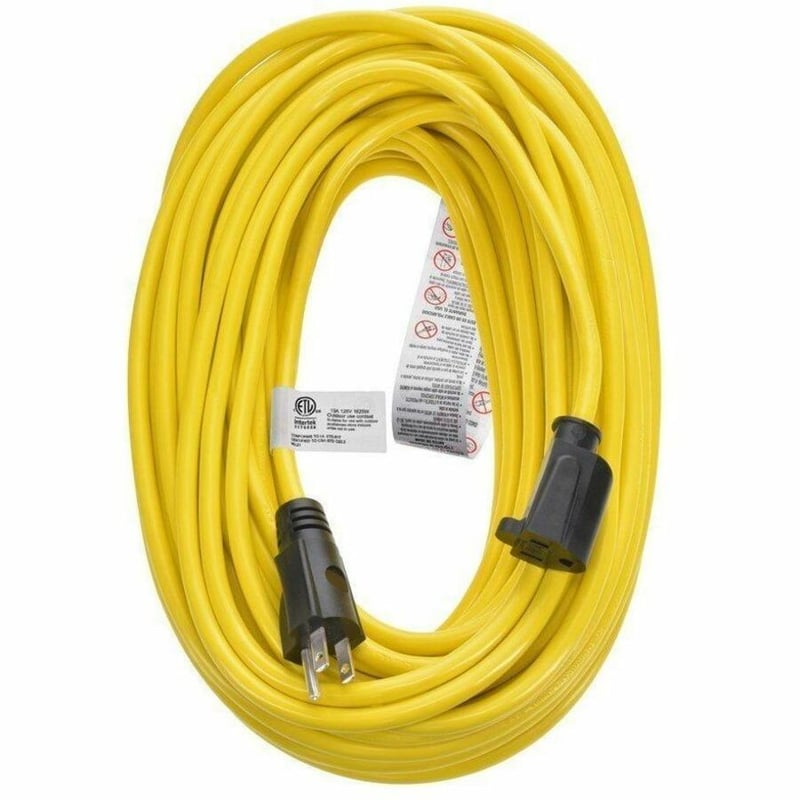 MONOPRICE OUTDOOR EXTENSION CORD - NEMA 5-15P TO NEMA 5-15R 14AWG 15A SJTW YELLO - Thumbnail 5