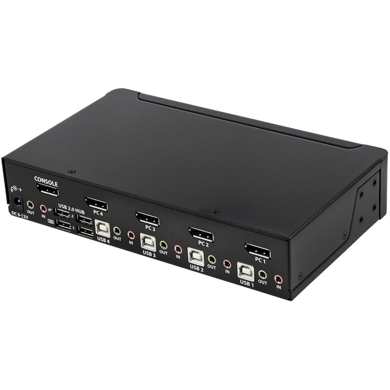 StarTech.com 4 Port DisplayPort KVM Switch - 4K 60Hz - Single Display - UHD DP 1.2 USB KVM Switch with USB 2.0 Hub & Audio - TAA Compliant - Thumbnail 3