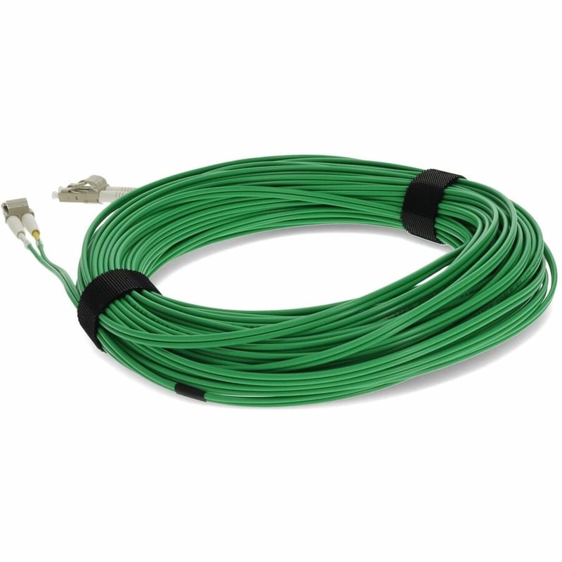 AddOn 20m LC to LC Green OM4 Duplex OFNP (Plenum-Rated) Fiber Patch Cable - Thumbnail 3