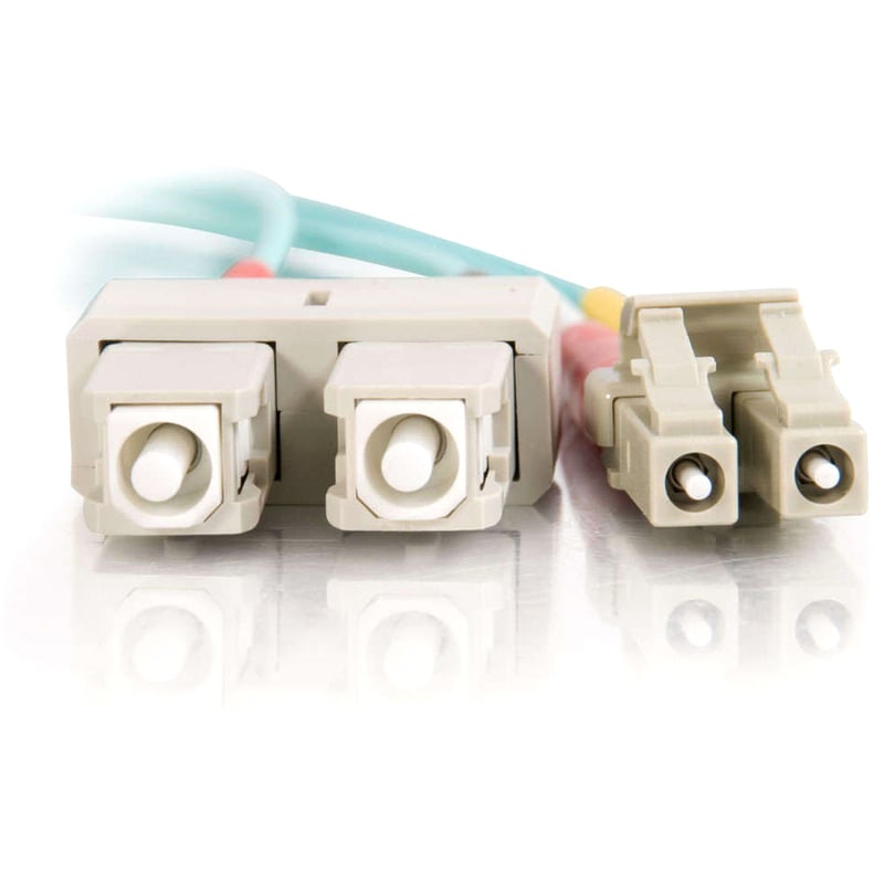 C2G 2m LC-SC 10Gb 50/125 OM3 Duplex Multimode PVC Fiber Optic Cable - Aqua - Thumbnail 3