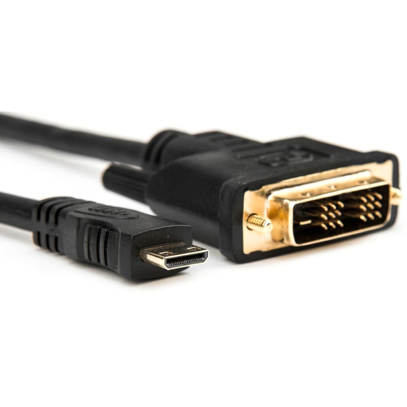 Rocstor Premium 3ft Mini HDMI to DVI-D Cable - M/M - DVI/HDMI for Audio/Video Device, Projector, Notebook, Tablet PC, Camera - 3ft - 1 Pack - 1 x HDMI (Mini Type C) Male Digital Audio/Video - 1 x DVI-D Male Digital Video - Gold Pl - Thumbnail 5