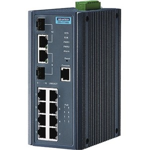 Advantech 8G+2G Port Gigabit Managed Redundant Industrial PoE Switch