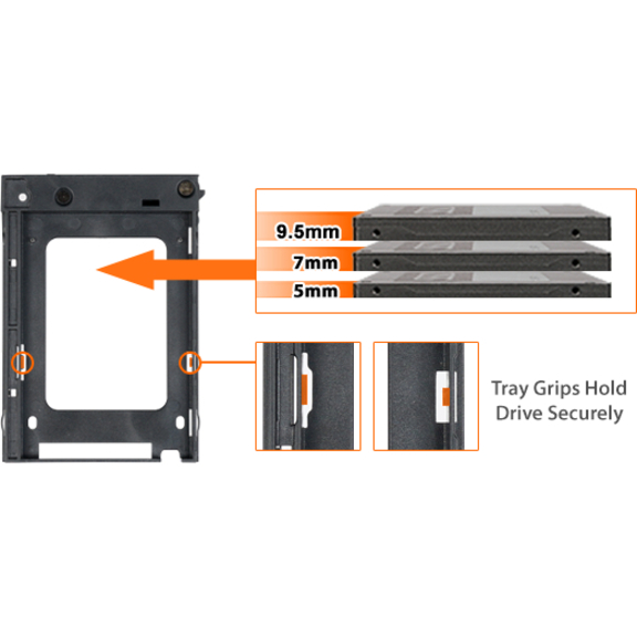 Icy Dock ExpressCage MB742SP-B Drive Enclosure for 3.5" - Serial ATA/600 Host Interface Internal - Black