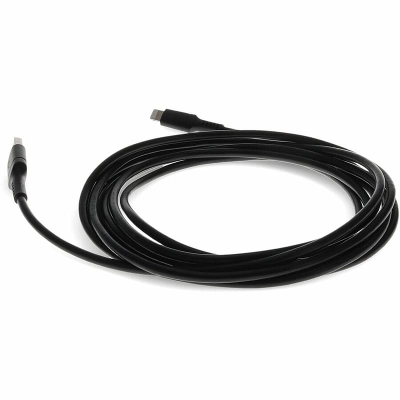AddOn 2.0m (6.6ft) USB 2.0 (A) Male to Lightning Male Sync and Charge Black Cable - Thumbnail 3