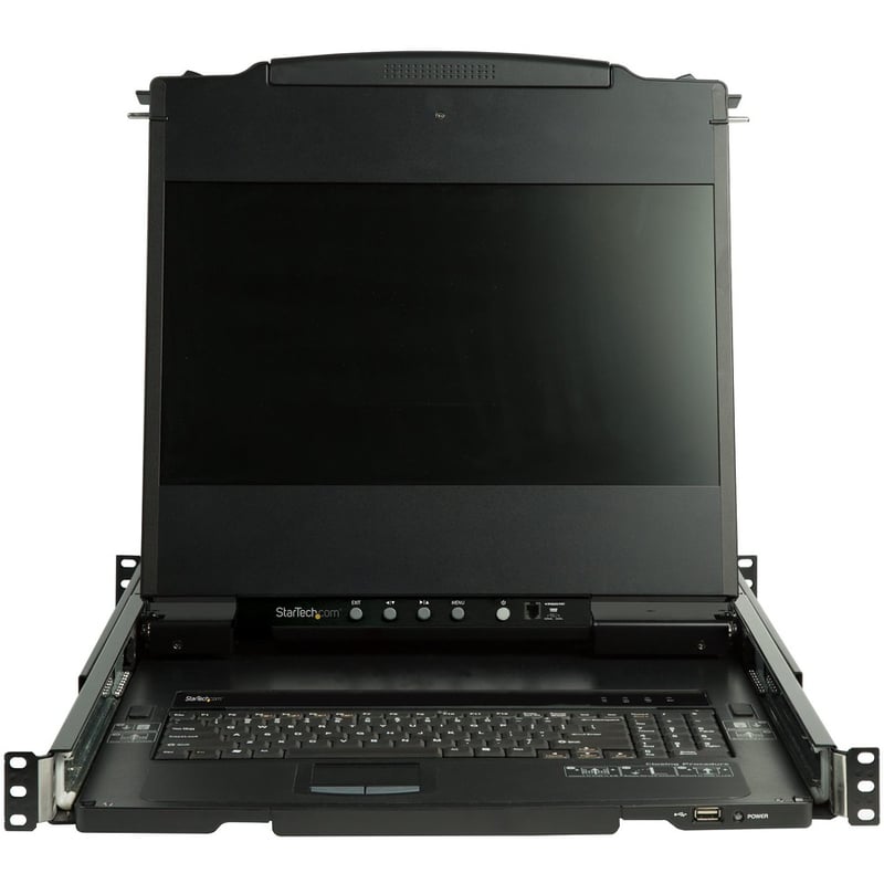 StarTech.com Dual Rail Rackmount KVM Console HD 1080p - DVI/VGA KVM w/17" LCD Monitor - 1U LCD KVM Server Rack Drawer w/Cables USB Support - Thumbnail 2