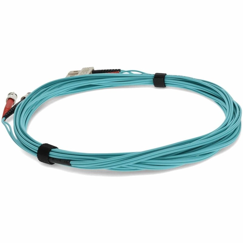 AddOn 5m ST to SC Aqua OM4 Duplex OFNR (Riser-Rated) TAA Fiber Patch Cable - Thumbnail 3