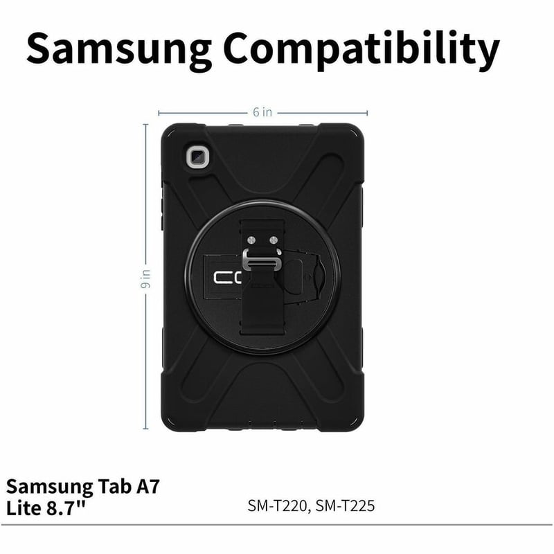 CODi Rugged Carrying Case for 8.7" Samsung Galaxy Tab A7 Lite Tablet - Black - Thumbnail 2