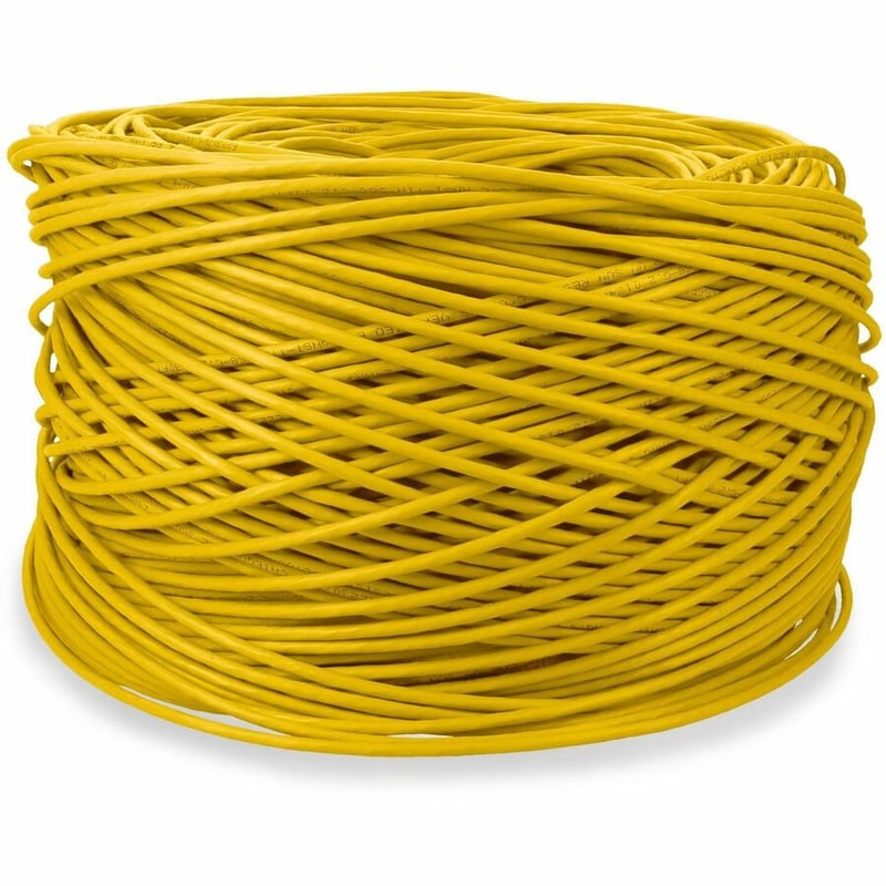 AddOn 1000ft non-terminated yellow Cat5E Straight UTP PVC Copper Patch Cable - Thumbnail 3