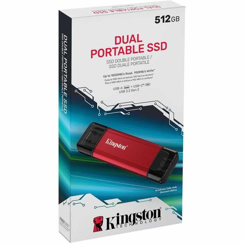 512GB DUAL USB-A/C PORT SSD UP TO1050MB/S USB3.2 GEN2 - Thumbnail 4