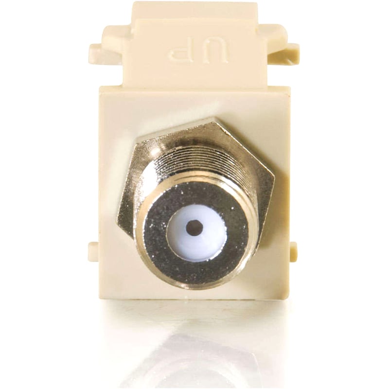 C2G Snap-In F-Type F/F Keystone Insert Module - Ivory - Thumbnail 2