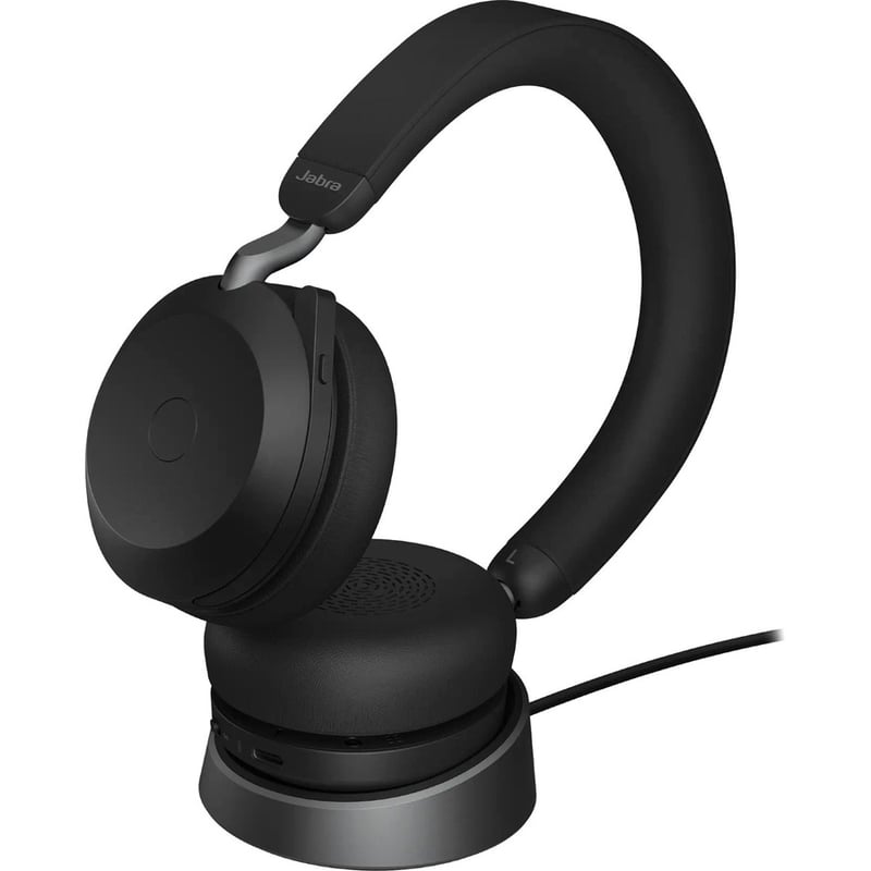 Jabra Evolve2 75 Wireless On-ear Stereo Headset - USB-A - For MS Teams - Black - Binaural - Ear-cup - 3000 cm - Bluetooth - 20 Hz to 20 kHz - MEMS Technology Microphone - Noise Cancelling - Thumbnail 4