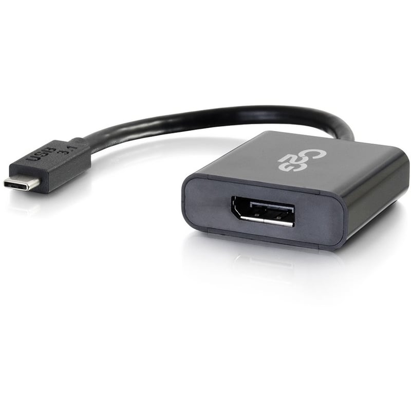 C2G USB C to DisplayPort Adapter - USB C to DP Adapter - 4K 30Hz - Black - M/M - Thumbnail 1